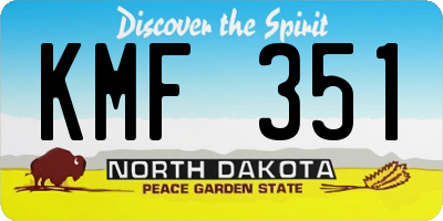 ND license plate KMF351