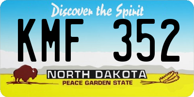 ND license plate KMF352