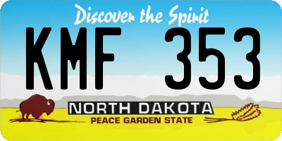 ND license plate KMF353