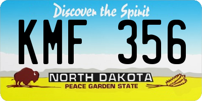 ND license plate KMF356
