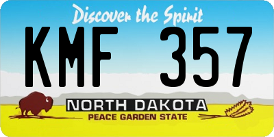 ND license plate KMF357