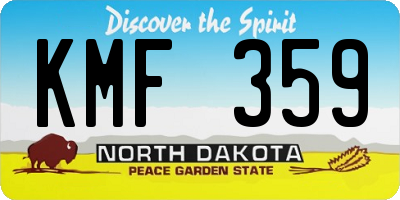 ND license plate KMF359