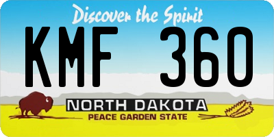 ND license plate KMF360