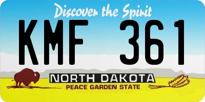 ND license plate KMF361