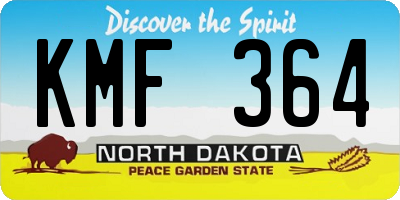 ND license plate KMF364