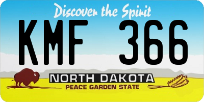 ND license plate KMF366