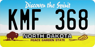 ND license plate KMF368