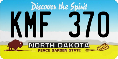 ND license plate KMF370