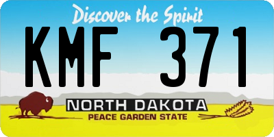 ND license plate KMF371