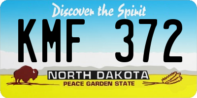 ND license plate KMF372