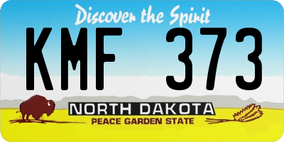 ND license plate KMF373
