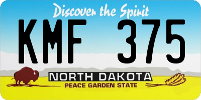 ND license plate KMF375