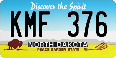 ND license plate KMF376