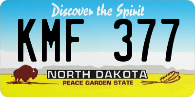 ND license plate KMF377