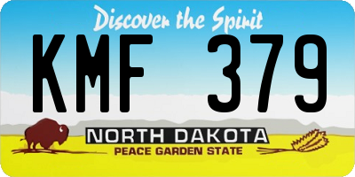 ND license plate KMF379