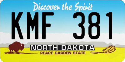 ND license plate KMF381