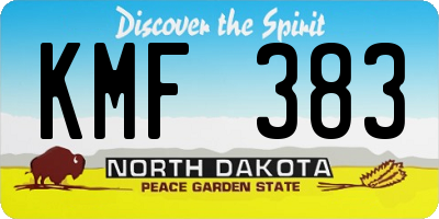 ND license plate KMF383