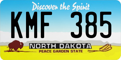 ND license plate KMF385