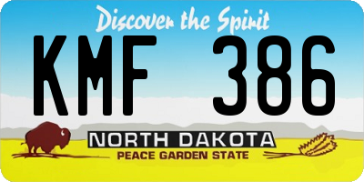 ND license plate KMF386