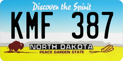 ND license plate KMF387