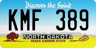 ND license plate KMF389