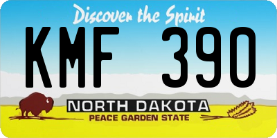 ND license plate KMF390