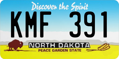 ND license plate KMF391
