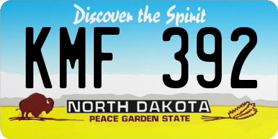 ND license plate KMF392