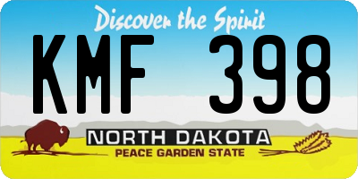 ND license plate KMF398
