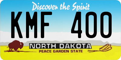 ND license plate KMF400