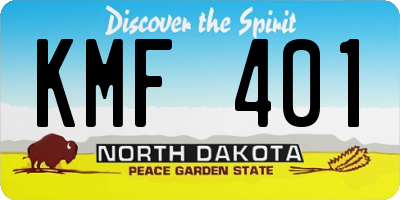 ND license plate KMF401