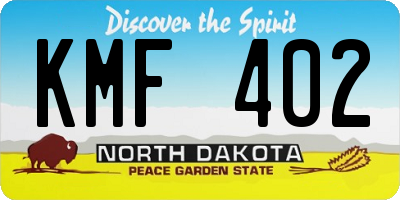ND license plate KMF402