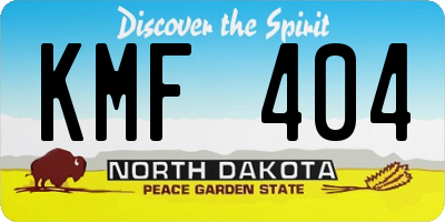 ND license plate KMF404