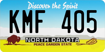 ND license plate KMF405