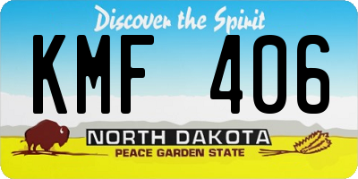 ND license plate KMF406