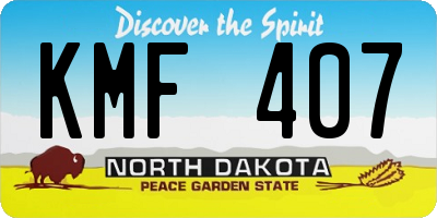 ND license plate KMF407