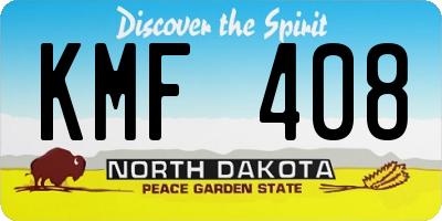 ND license plate KMF408