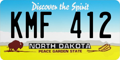 ND license plate KMF412