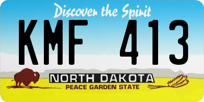 ND license plate KMF413