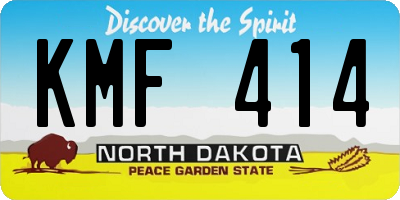 ND license plate KMF414