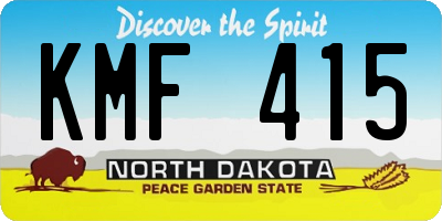ND license plate KMF415