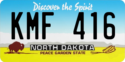 ND license plate KMF416
