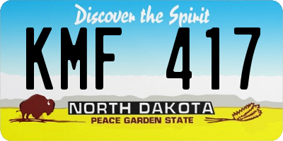 ND license plate KMF417