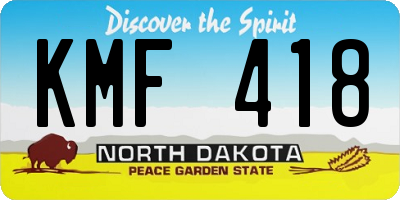 ND license plate KMF418