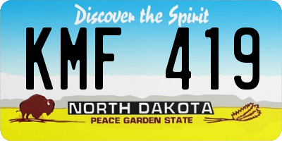 ND license plate KMF419