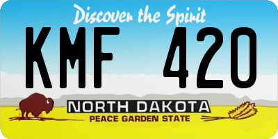 ND license plate KMF420