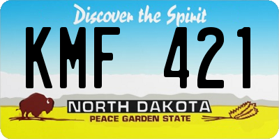 ND license plate KMF421