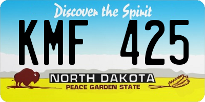 ND license plate KMF425