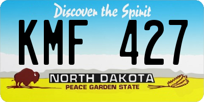 ND license plate KMF427