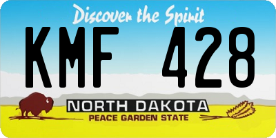 ND license plate KMF428